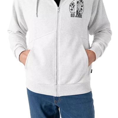 Pullover OLD SCHOOL mit Kapuze HELLGRAU MELANGE