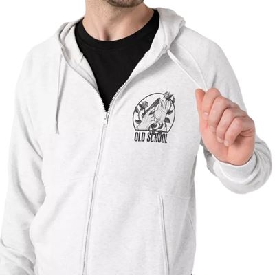 Pullover OLD SCHOOL mit Kapuze HELLGRAU MELANGE