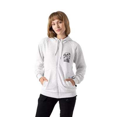 Pullover OLD SCHOOL mit Kapuze HELLGRAU MELANGE