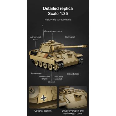Bausatz PANTHER Panzer mit Fernbedienung 907 Teile