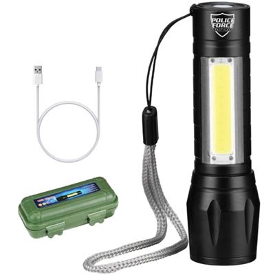 Taschenlampe XPE/COB mini SCHWARZ