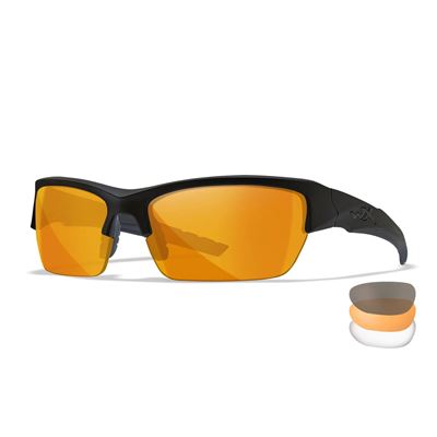Taktische Sonnenbrille WX VALOR Set 3 Gläser SCHWARZ Rahmen