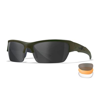 Taktische Sonnenbrille WX VALOR Set 3 Gläser OLIVE Rahmen