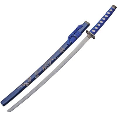 Katanas DRAGON 3-teiliges Set mit Ständer BLAU