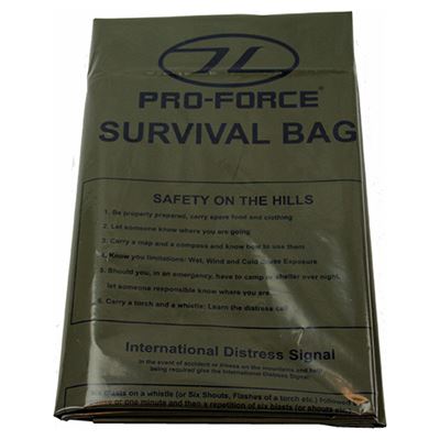 Survival Bag SURVIVAL 1 Person mit Instruktionen GRÜN