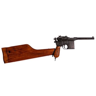 Mauser C-96 Pistole mit Holzschaft - dekorative Replik