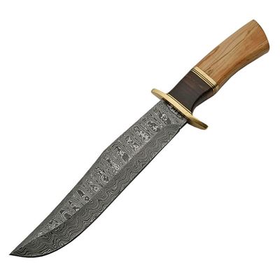 Messer mit fester Klinge BOWIE Damaszener, Holzgriff