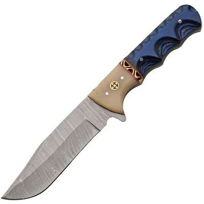 Messer mit fester Klinge BLUE WOOD Damaszener