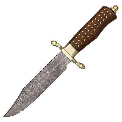 Messer BRASS PIN BOWIE mit fester Klinge DAMASCUS