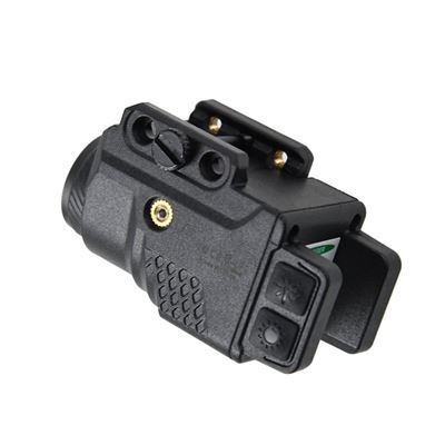 LA01G Pistolenlampe mit rotem Laser SCHWARZ