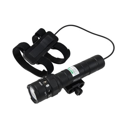 Taktische Taschenlampe RT01 mit grünem Laser SCHWARZ
