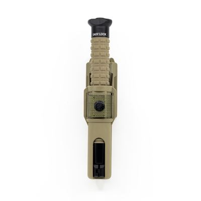 Teleskopischer Schlagstock 51cm/20" dreikantende, rutschfester Griff mit Etui KHAKI