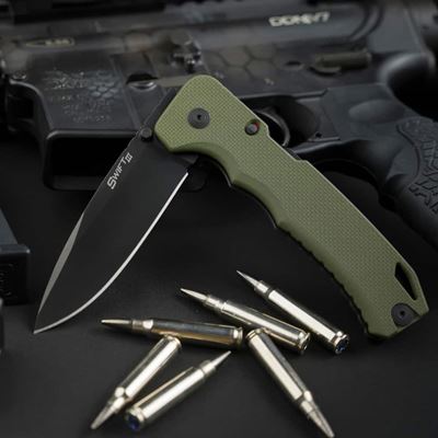 Klappmesser SWIFT III glatte Klinge OLIVE Cold Steel FL40AT 3