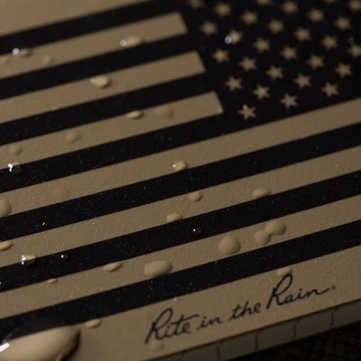 Notizbuch wasserabweisend RITE IN THE RAIN Field Book klein Flagge USA TAN