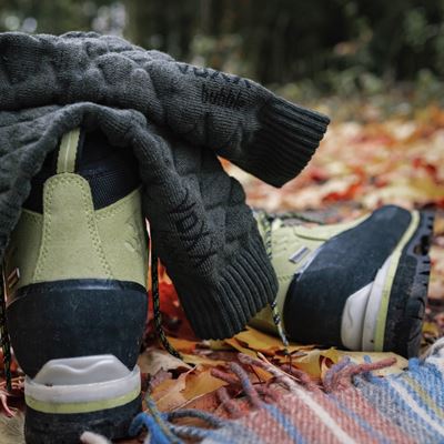 Starke doppellagige Socken aus Merinowolle FORCE mit Silberionen GRÜN