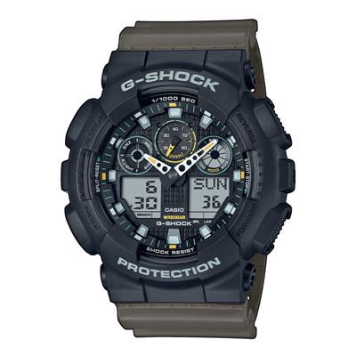 Herren-Sportuhr GA-100TU-1A3 SCHWARZ/OLIVE