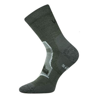 GRANIT Winterwollsocken mit Silber DUNKELGRÜN