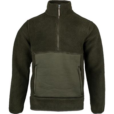 SHERPA FLEECE PULLOVER DARK OLIVE