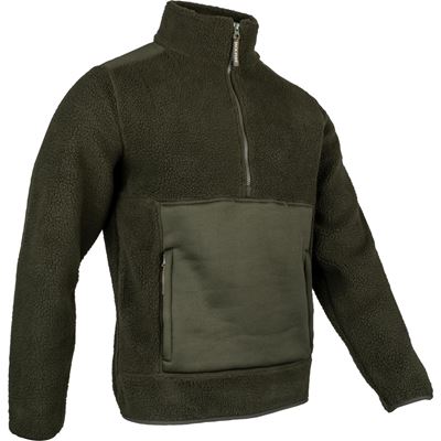 SHERPA FLEECE PULLOVER DARK OLIVE