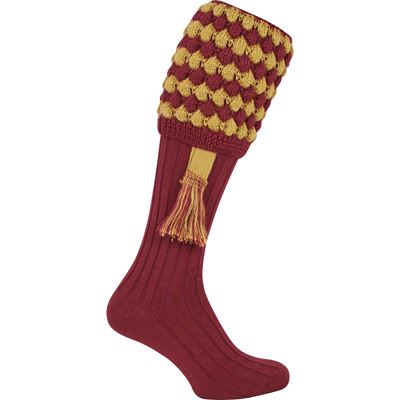 Kniesocken PEBBLE Jagdsytle BURGUNDY Größe 8-11