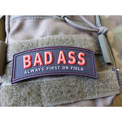 Patch BAD ASS Velcro Plastik SCHWARZ/ROT