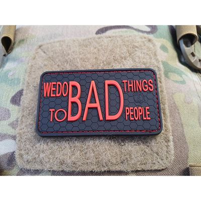 Patch WE DO BAD THINGS velcro SCHWARZ/ROT