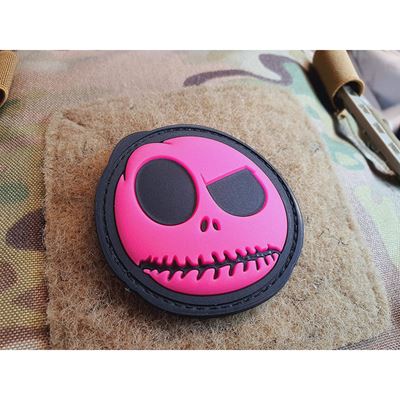 Patch NIGHTMARE SMILEY Plastik GLOW IN THE DARK ROSA