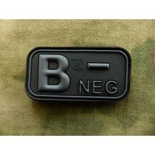 Patch BLUTGRUPPE B NEG Plastik SCHWARZ