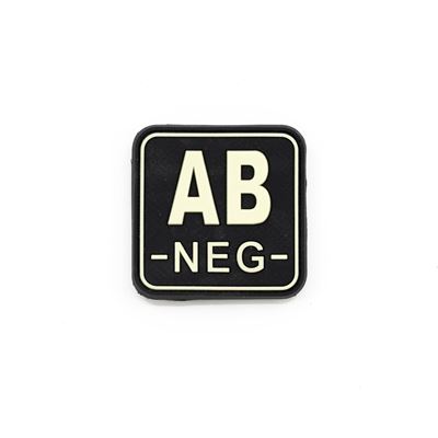 Patch BLUTGRUPPE AB- NEG Plastik GLOW IN THE DARK