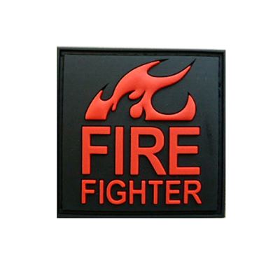 Patch FIRE FIGHTER Plastik SCHWARZ/ROT