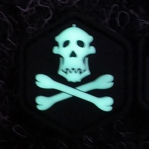 Patch GORILLA HUNTER SKULL Velcro GLOW IN THE DARK