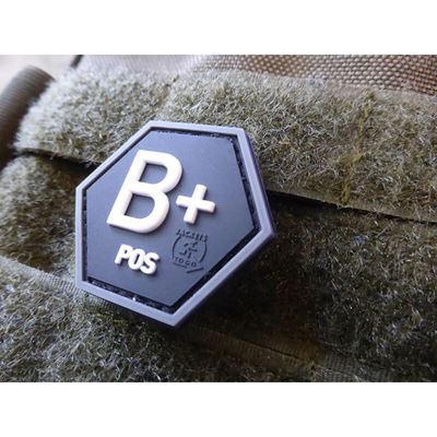 Patch Hexagon Blutgruppe B POS Plastik SCHWARZ SWAT