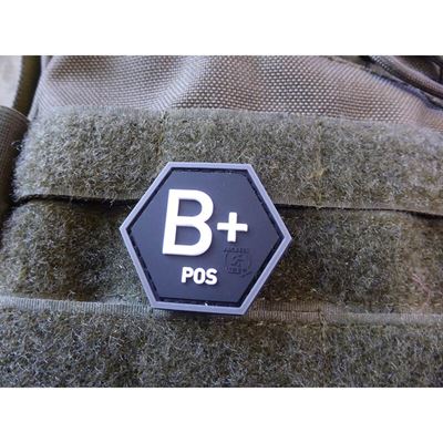 Patch Hexagon Blutgruppe B POS Plastik SCHWARZ SWAT