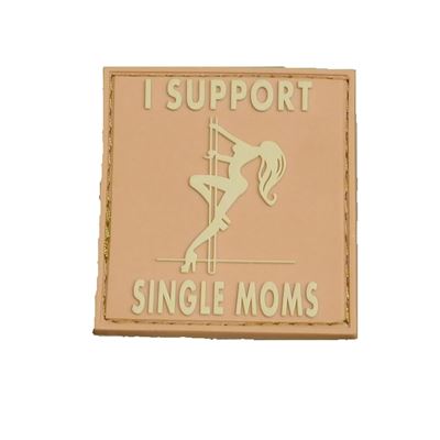 Patch I SUPPORT SINGLE MOMS Plastik Velcro DESERT