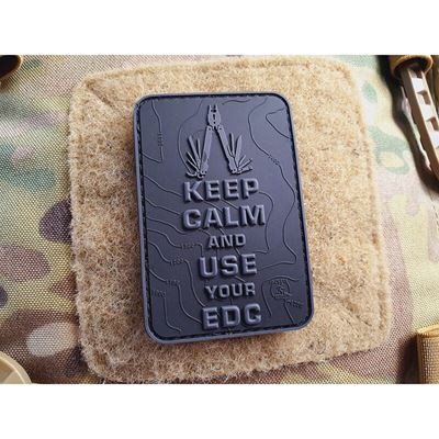 Aufnäher KEEP CALM AND USE YOUR EDC mit Klettverschluss SCHWARZ