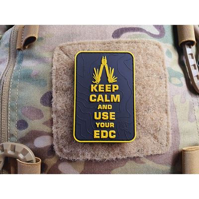 Aufnäher KEEP CALM AND USE YOUR EDC mit Klettverschluss SCHWARZ/GELB JACKETS TO GO JTG-KCN-SYB 2