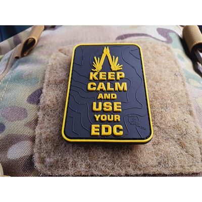 Aufnäher KEEP CALM AND USE YOUR EDC mit Klettverschluss SCHWARZ/GELB JACKETS TO GO JTG-KCN-SYB 3