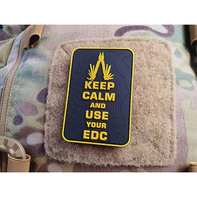 Aufnäher KEEP CALM AND USE YOUR EDC mit Klettverschluss SCHWARZ/GELB JACKETS TO GO JTG-KCN-SYB 5