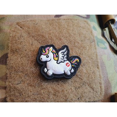 Patch EINHORN KISSMYASS Klein Kunststoff velcro REGENBOGEN