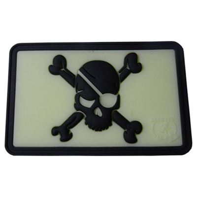 Patch PIRAT /TOTENKOPF/ Plastik Velcro glow in the dark