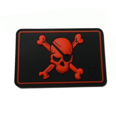 Patch PIRAT /TOTENKOPF/ Plastik SCHWARZ/ROT