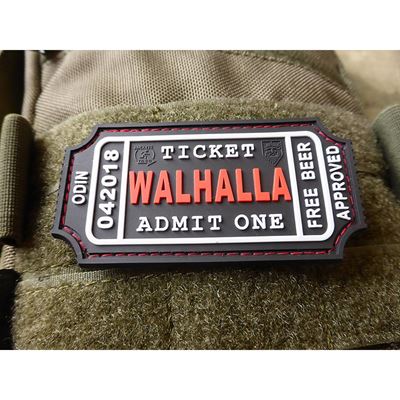 Patch WALHALLA TICKET BEER Velcro SCHWARZ/WEIß