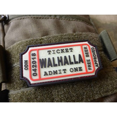 Patch WALHALLA TICKET BEER Velcro GLOW IN THE DARK