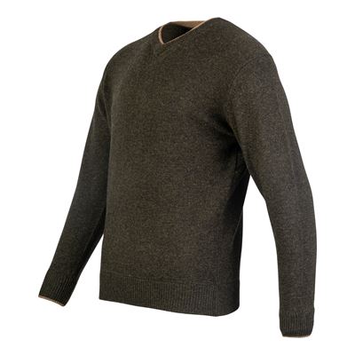 Pullover ASHCOMBE mit V-Ausschnitt aus Lammwolle GRÜN JACK PYKE JVNECASHDO 4