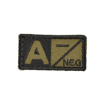 Patch Blutgruppe A NEG VELCRO GRÜN