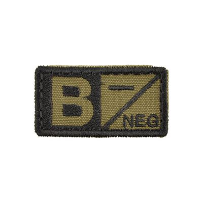 Patch Blutgruppe B NEG VELCRO GRÜN