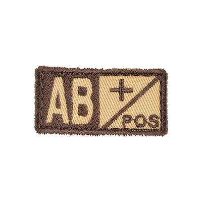 Patch Blutgruppe AB POS VELCRO SAND