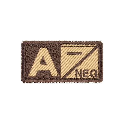 Patch Blutgruppe A NEG VELCRO SAND