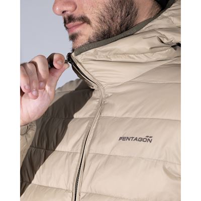 Jacke mit Kapuze AURORA 2.0 PUFFER HOODED KHAKI