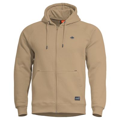 Pullover PHAETON ZIP mit Kapuze TAN BROWN